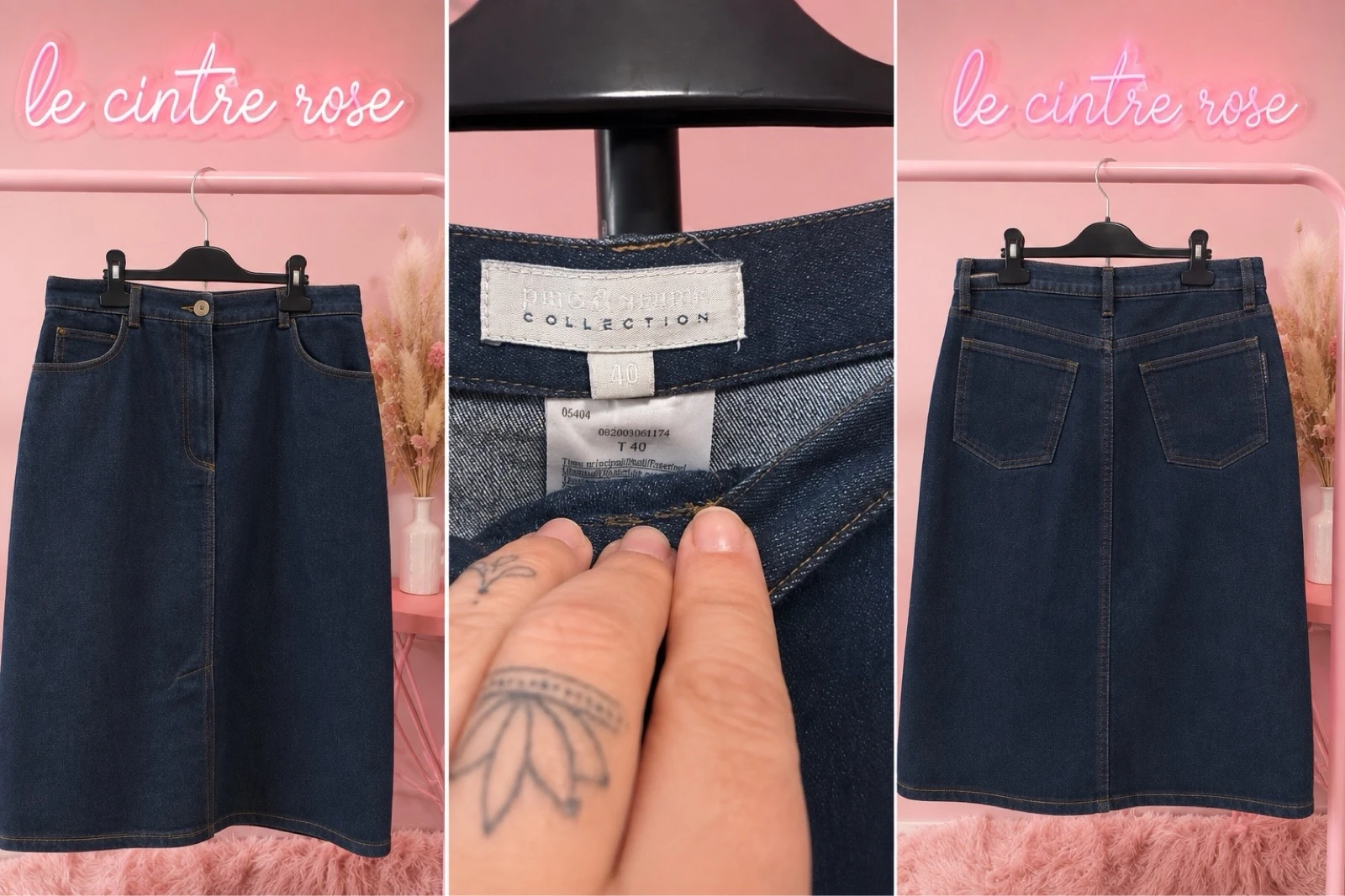 Jupe longue en jean bleu brut – Taille 40